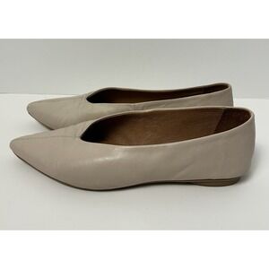 Miz Mooz Shoes Womens Size 39 Cream Jaylyn Leather Flats Slip On Pointed Toe